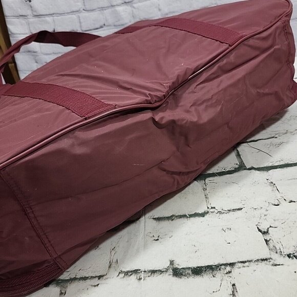 Vintage Gloria Vanderbilt 3pc Luggage Set Maroon Nylon Bags "H" Monogrammed - Picture 16 of 16